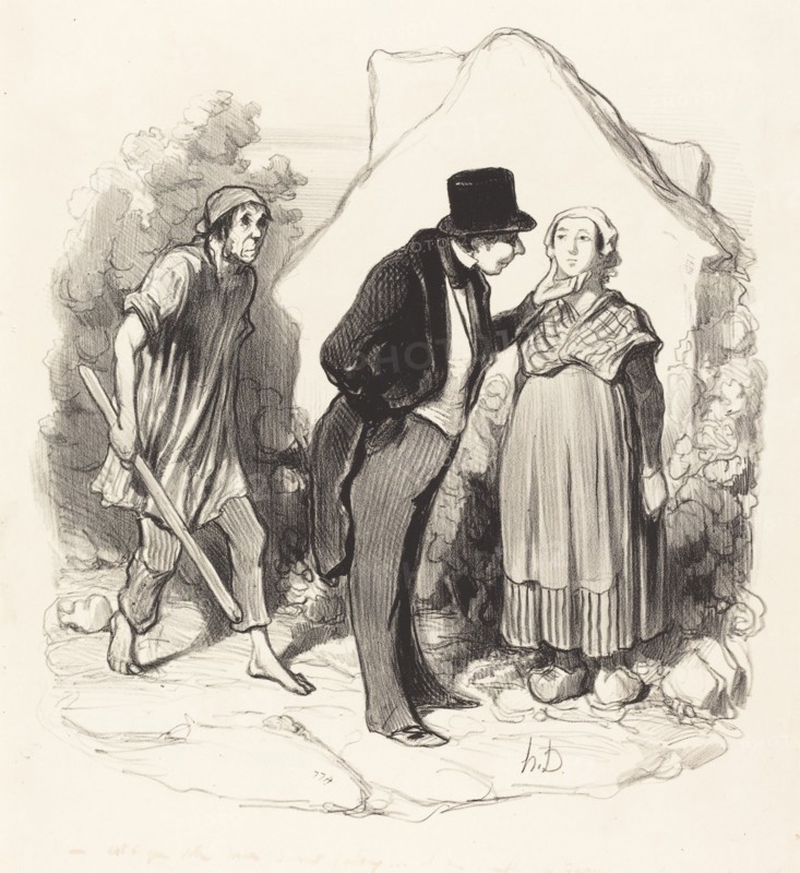 Est-ce que votre mari serait jaloux...il me semble que depuis quelques jours il me bat froid?, 1845. Creator: Honore Daumier.