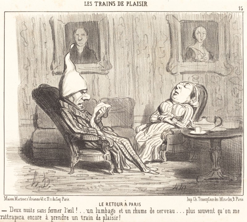 Le retour à Paris, 1852. Creator: Honore Daumier.