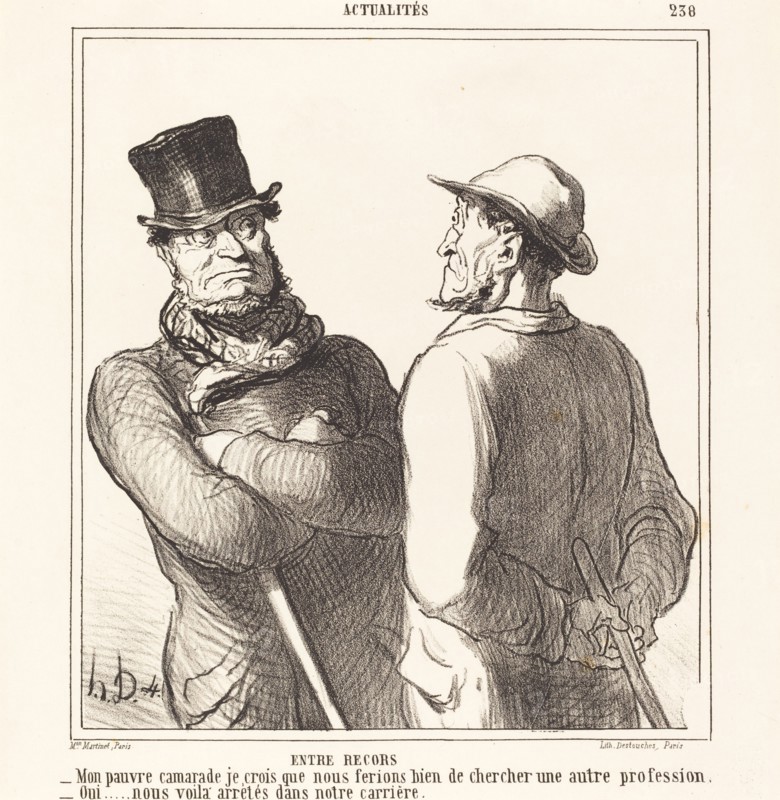 Entre recors, 1865. Creator: Honore Daumier.