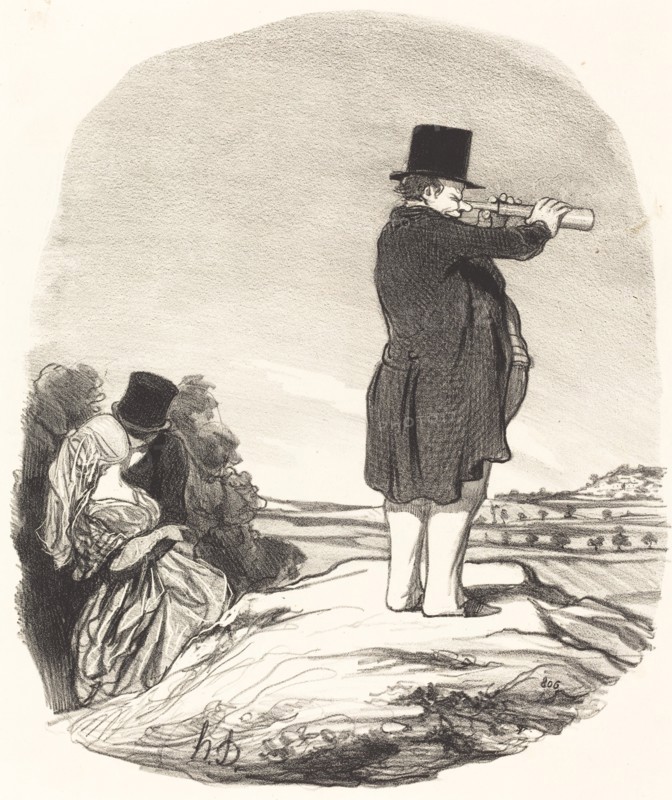 - Dis donc ma femme, c'est singulier... je ne vois rien!, 1845. Creator: Honore Daumier.