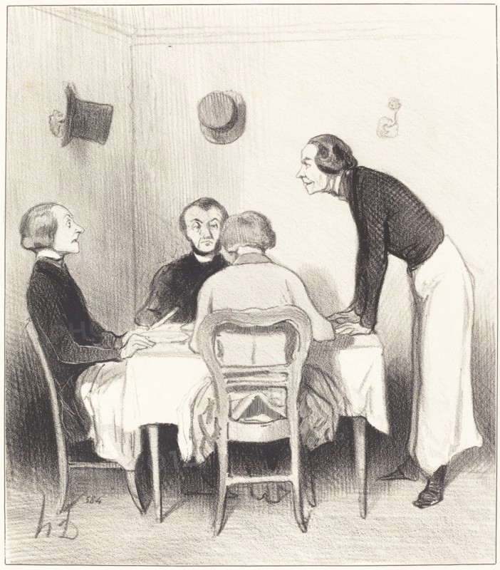 Carotte du restaurant, 1844. Creator: Honore Daumier.