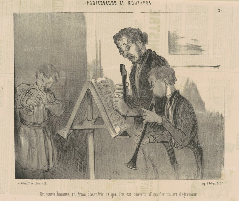 Un jeune homme en train d'acquérir ce que l'on est convenu d'appeler un art d'agrément, c1845. Creator: Honore Daumier.