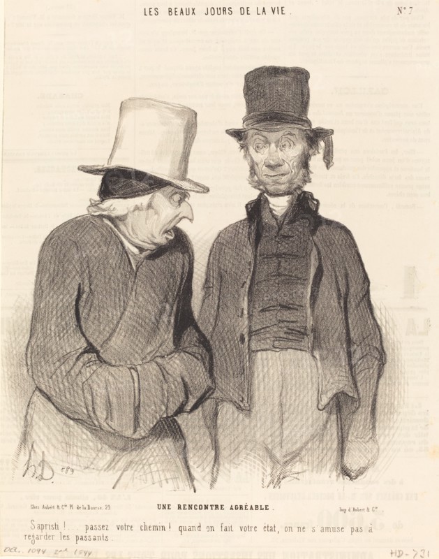 Une rencontre agréable, 1844. Creator: Honore Daumier.