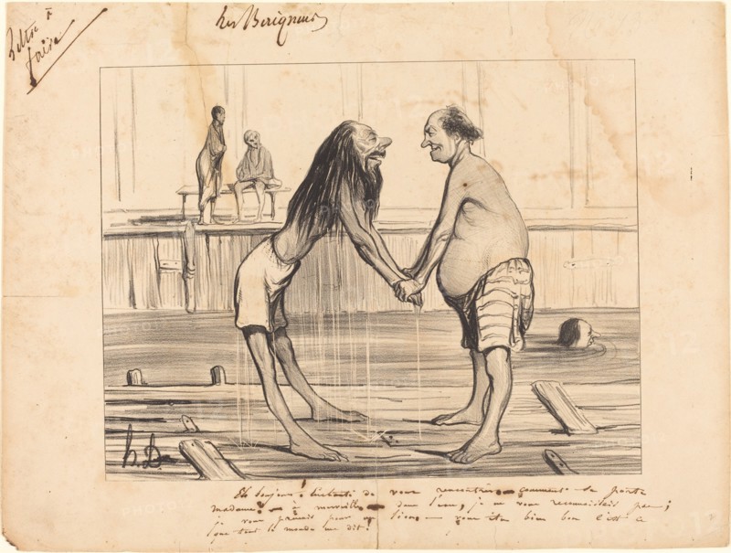 Eh bonjour! enchanté de vous rencontrer..., 1840. Creator: Honore Daumier.