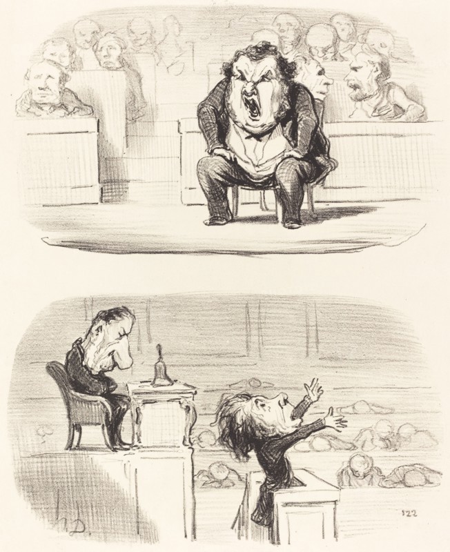 Quand un orateur ennuyeux monte à la tribune, 1850. Creator: Honore Daumier.