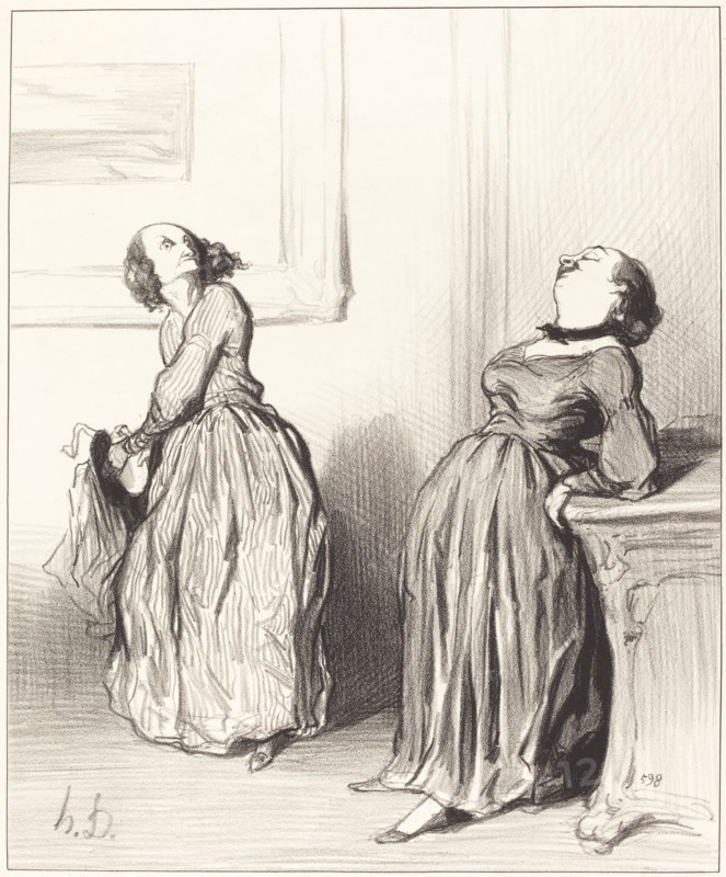 Ah vous trouvez que mon dernier roman n'est pas tout-à-fait à la hauteur..., 1844.  Creator: Honore Daumier.