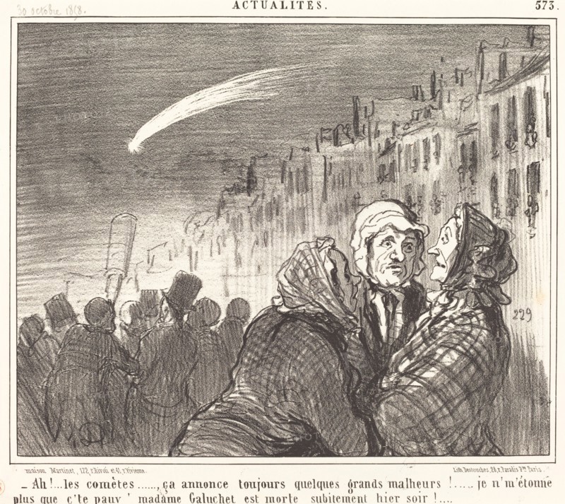 - Ah! ... les comètes.., ça annonce toujours quelques grands malheurs !...., 1858. Creator: Honore Daumier.