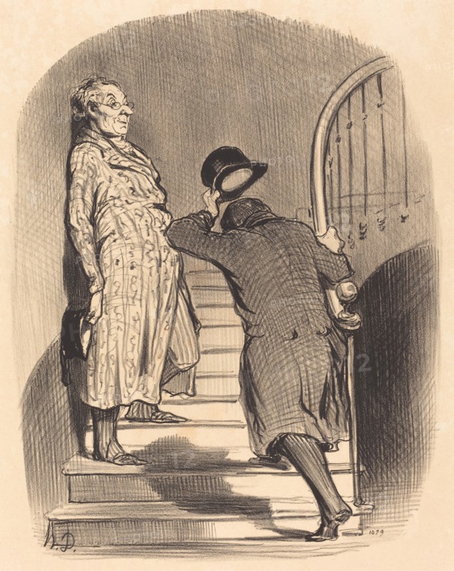 Un locataire qui paye exactement son terme, 1847.  Creator: Honore Daumier.