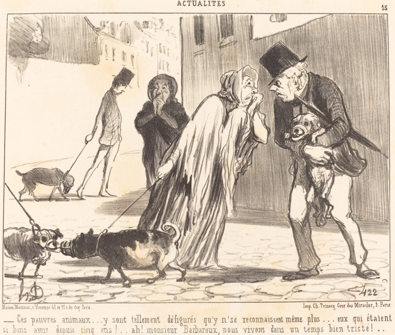 Ces pauvres animaux...y sont tellement défigurés qu'y n'se reconnaissent même plus..., 1852. Creator: Honore Daumier.