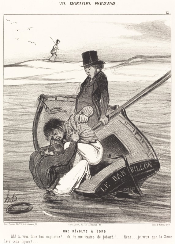 Une Révolte à Bord, 1843. Creator: Honore Daumier.
