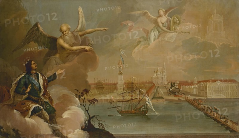 Allegory of the Victory of the Russian Fleet over the Turks in the Turkish War of 1768-1774, 1777. Creator: Heinrich Buchholz.