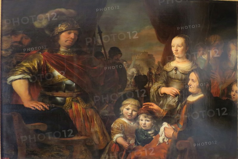 Coriolanus's Mother and Wife Begging Him to Spare Rome, 1662. Creator: Gerbrand van den Eeckhout.