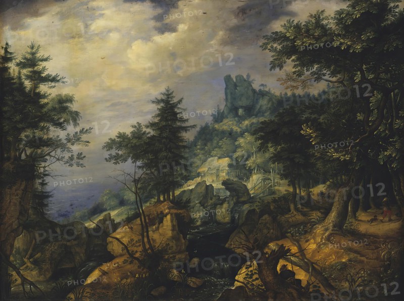Tyrolean Landscape (The Flight into Egypt), 1606. Creator: Roelandt Savery.