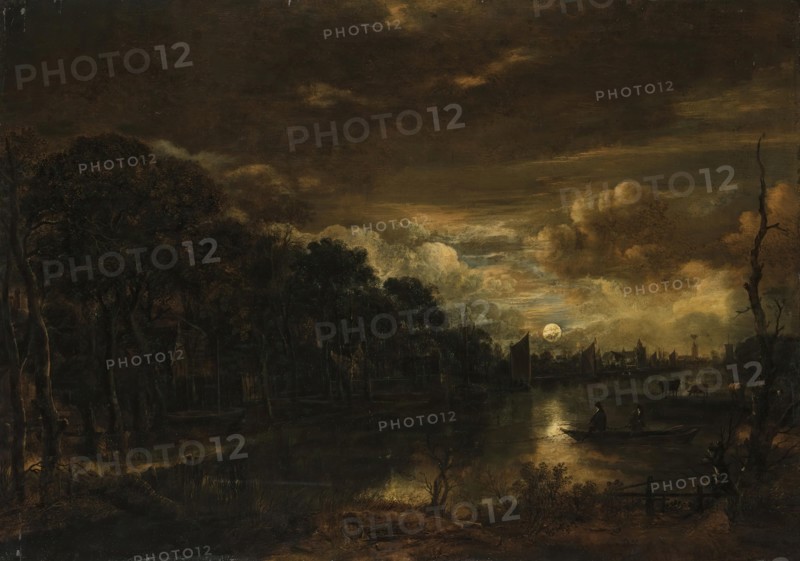 Night Landscape with a River, 1650. Creator: Aert van der Neer.