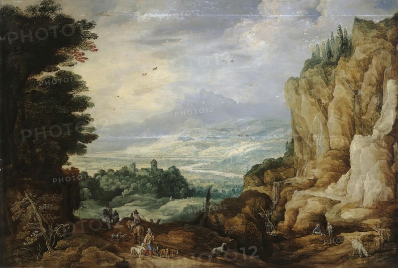 Rock Landscape with a Waterfall, 1610. Creators: Joos de Momper, the younger, Jan Brueghel the Elder.