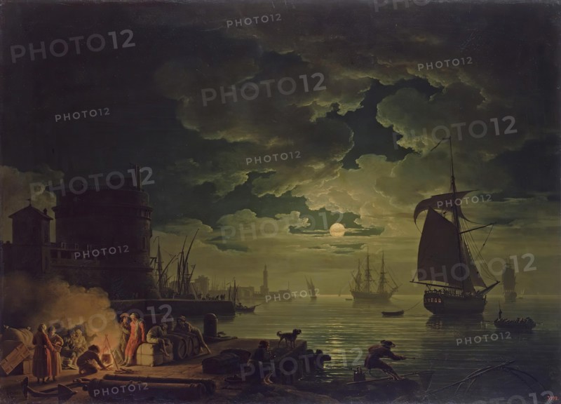 Entrance to the Port of Palermo by Moonlight, 1769. Creator: Claude-Joseph Vernet.