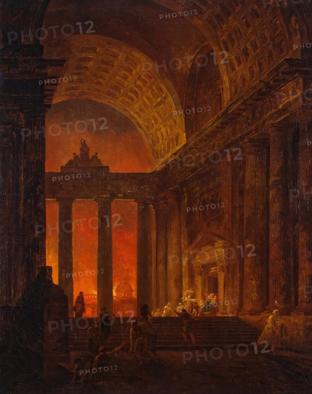 Fire of Rome, 1787. Creator: Hubert Robert.