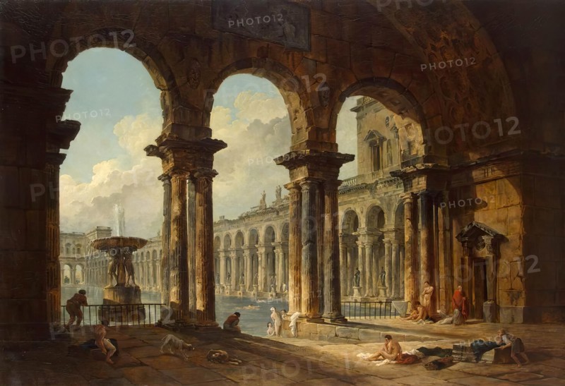 Ancient Ruins Used as Public Baths, 1798. Creator: Hubert Robert.
