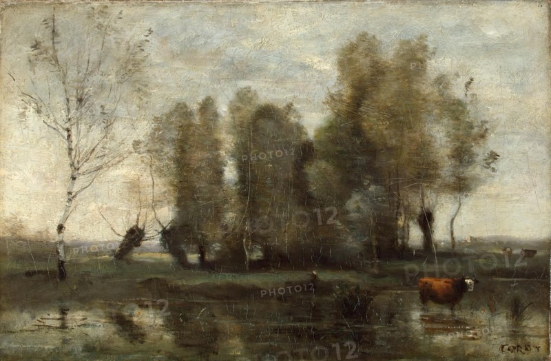 Trees in a Swamp, 1857. Creator: Jean-Baptiste-Camille Corot.
