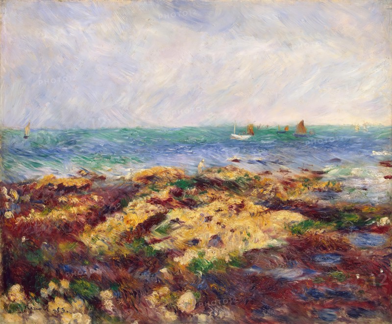 Low Tide at Yport, 1883. Creator: Pierre-Auguste Renoir.