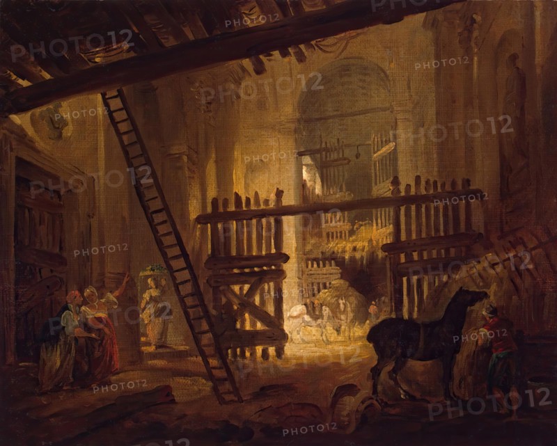 Stable in Ruins of the Villa Giulia, 1760. Creator: Hubert Robert.