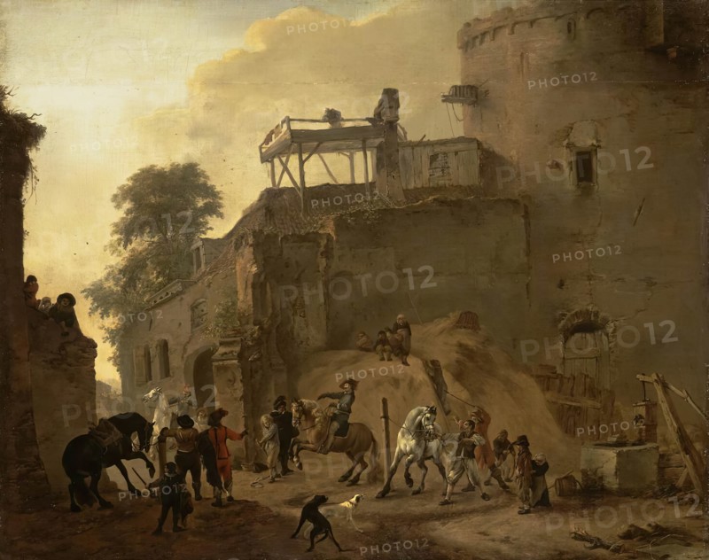 Manege Riding in the Open Air, 1650. Creator: Philip Wouverman.