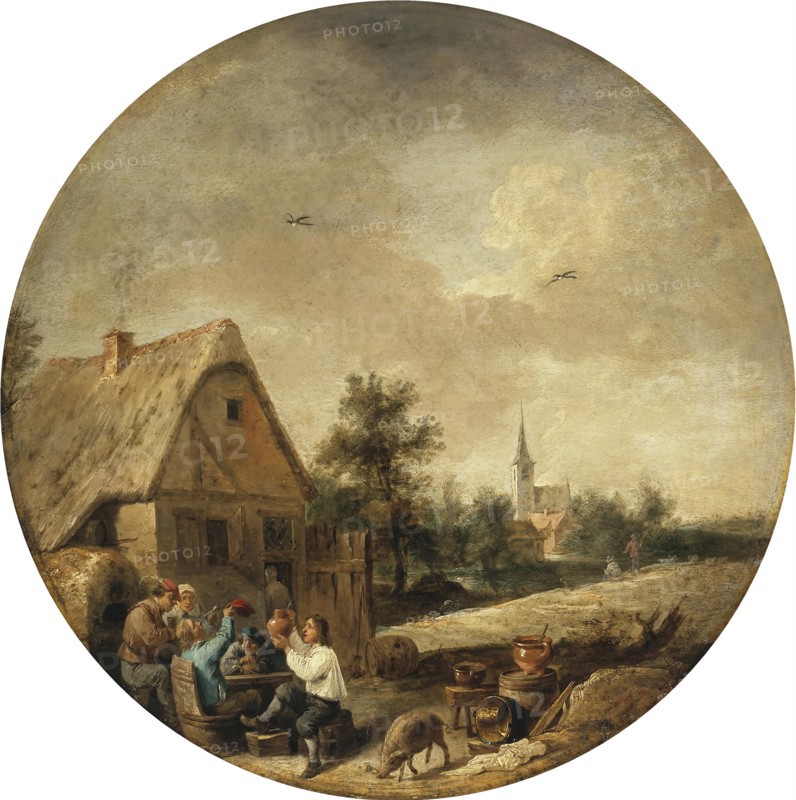 Landscape with a Rural Tavern, 1644. Creator: David Teniers II.