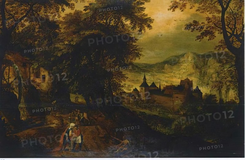 Landscape with the Good Samaritan, 1628. Creator: Adriaen van Stalbemt.