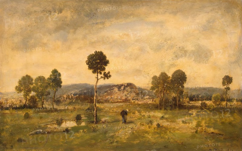 Landscape with a Pine-tree, 1864. Creator: Narcisse Virgile Diaz de la Pena.