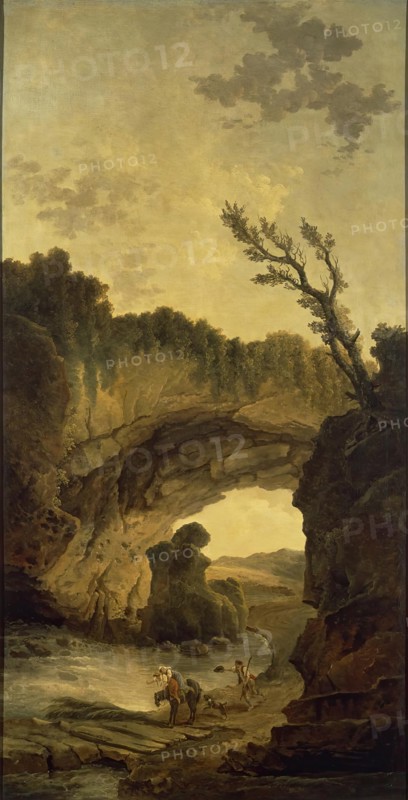 Landscape with an Arch in a Rock, 1780. Creator: Hubert Robert.