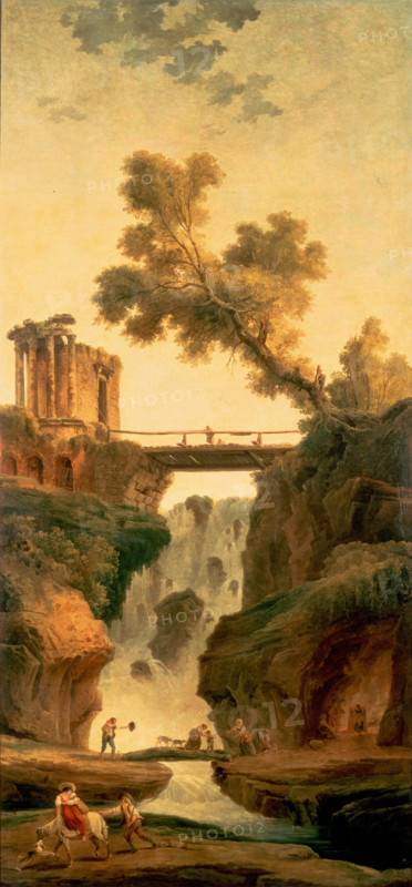 Landscape with a Waterfall, 1802. Creator: Hubert Robert.