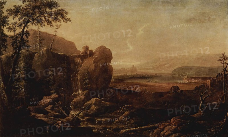 Landscape with a Waterfall, 1725. Creator: Johann Friedrich Alexander Thiele.