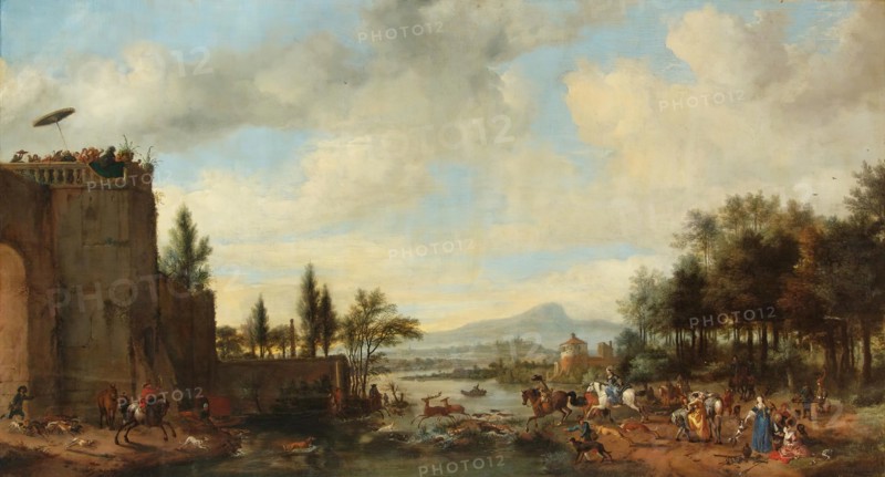 Deer Hunt, 1666. Creator: Philip Wouverman.