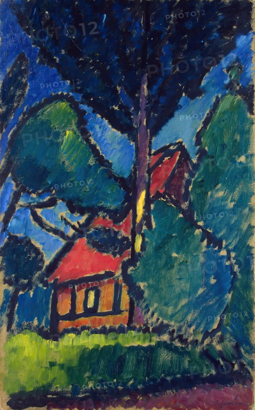 Landscape with Red House, 1911. Creator: Alexei Jawlensky.