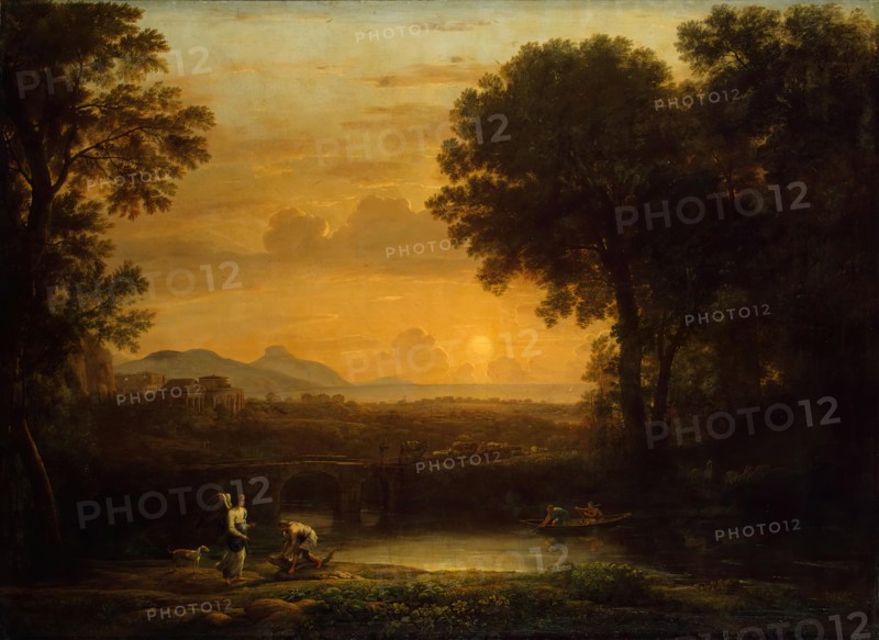 Landscape with Tobias and the Angel, (Evening), 1663. Creator: Claude Lorrain.