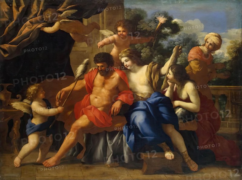 Hercules and Omphale, 1650. Creator: Giovanni Francesco Romanelli.