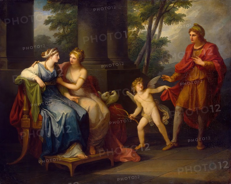 Venus Induces Helen to Fall in Love with Paris, 1790. Creator: Angelica Kauffman.
