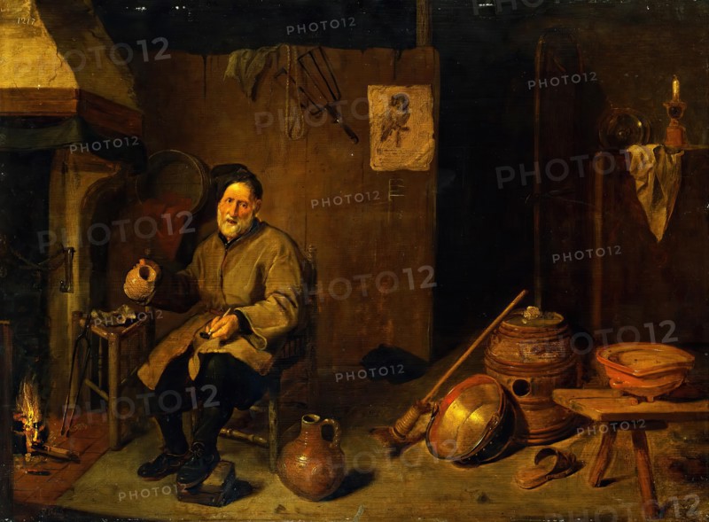 Peasant Holding an Empty Mug, 1655. Creator: Gerritsz Quiringh van Brekelenkam.