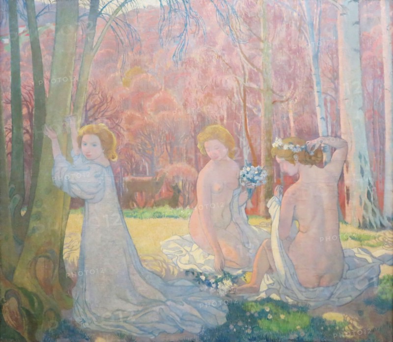 Figures in a Spring Landscape, (Sacred Grove), 1897. Creator: Maurice Denis.