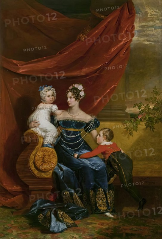 Portrait of Grand Duchess Alexandra Fiodorovna with Children, 1826. Creator: George Dawe.