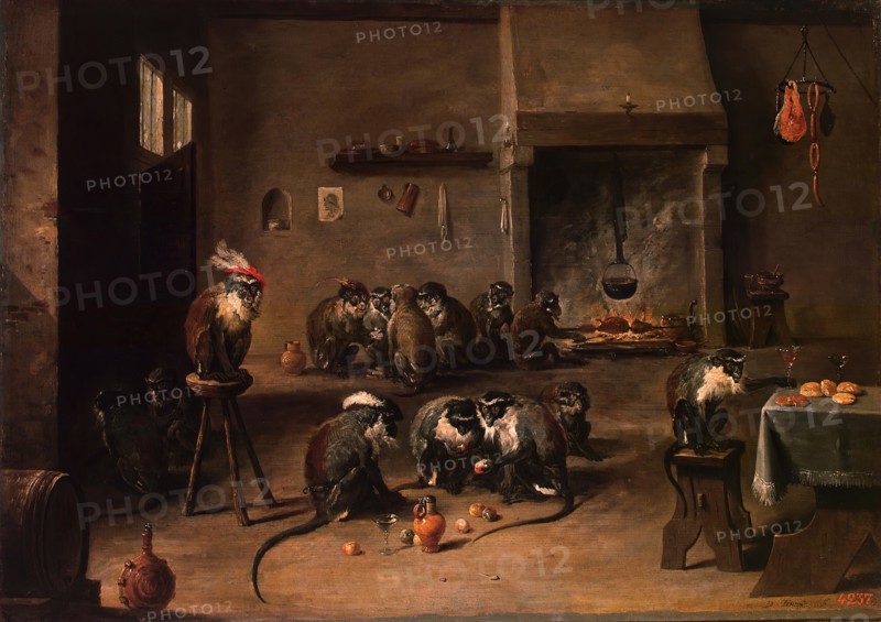 Monkeys in the Kitchen, 1645. Creator: David Teniers II.
