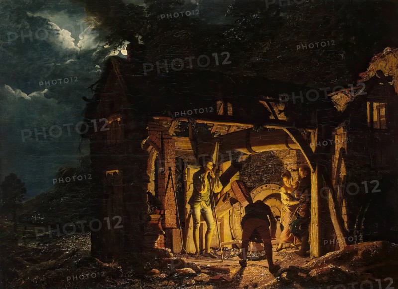 Iron Forge Viewed from Without, 1773. Creator: Joseph Wright of Derby.