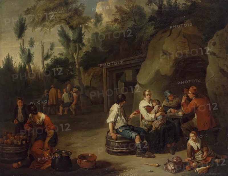 Peasant Family Sitting at the Table, 1700. Creator: Norbert van Bloemen.