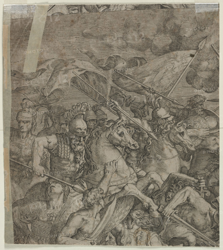 Battle of the Milvian Bridge between the Roman Emperors Constantine I and Maxentius, 17th century. Creator: Anon.