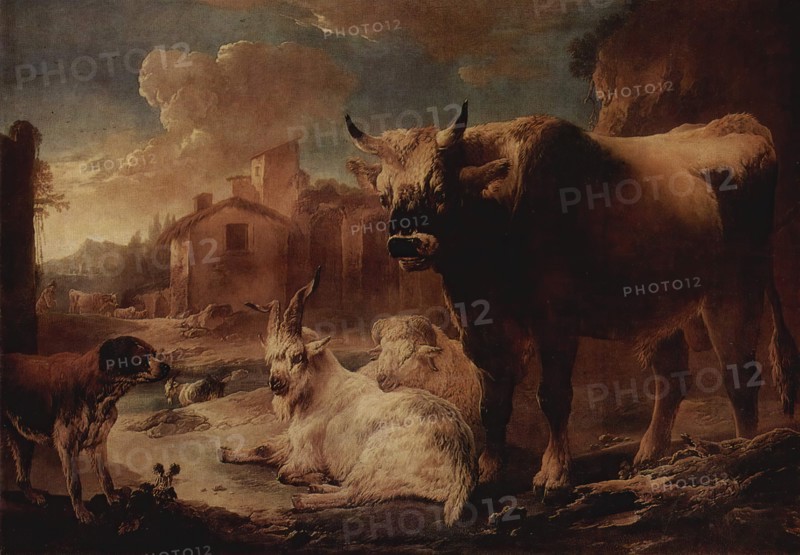 Landscape with a Herd, 1650. Creator: Philipp Peter Roos.