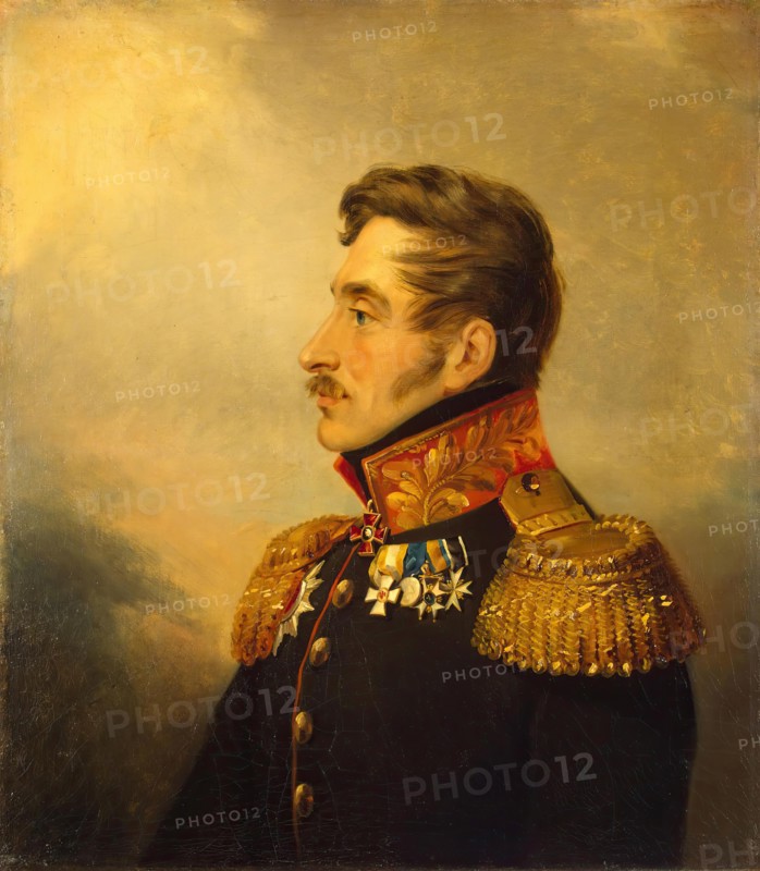 Portrait of Vasily P. Obolensky (1780-1834), 1823. Creator: Workshop of George Dawe.