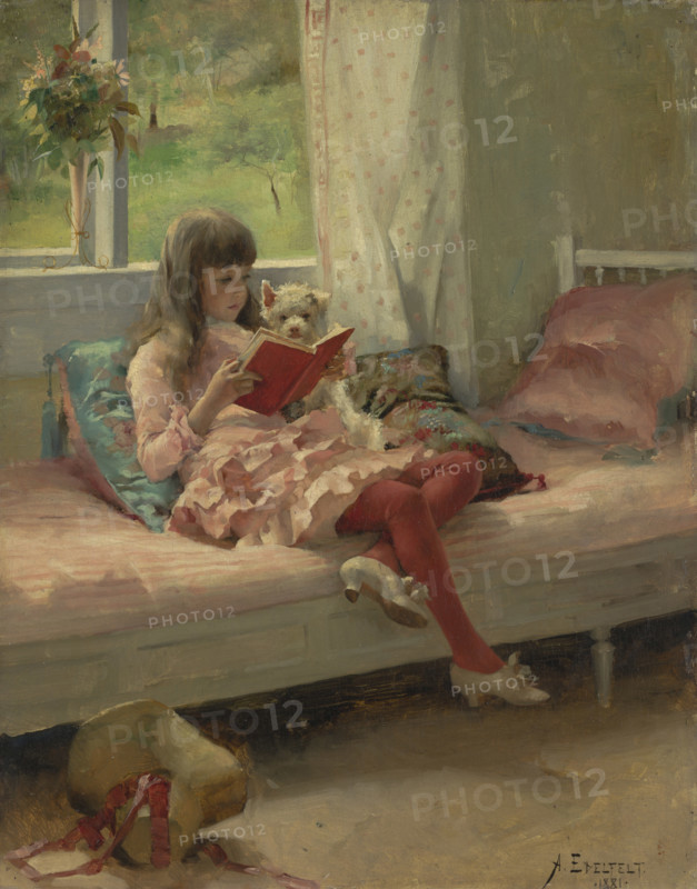 Good Friends (Portrait of the Artist's Sister Berta Edelfelt), 1881. Creator: Albert Edelfelt.
