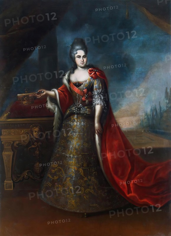 Portrait of Empress Catherine I, 1724. Creator: Unknown.