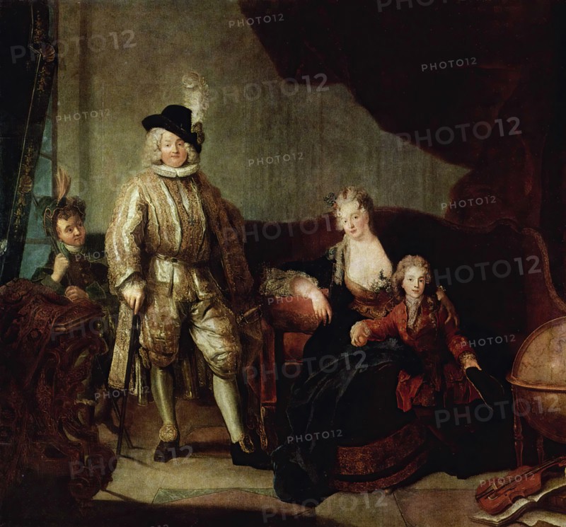 Portrait of Baron von Erlach with his Family, 1711. Creator: Antoine Pesne.