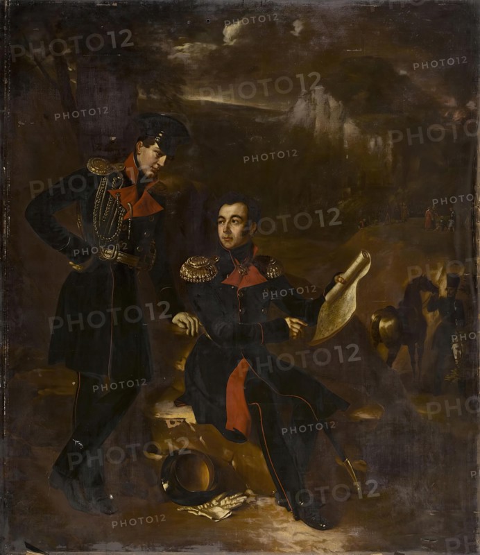 Portrait of the Durnovos, 1820. Creator: Benoît Charles Mitoire.